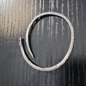 Silvertone Snake Cuff Bracelet